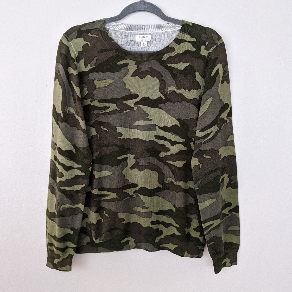 J. Crew Camo Teddie Sweater